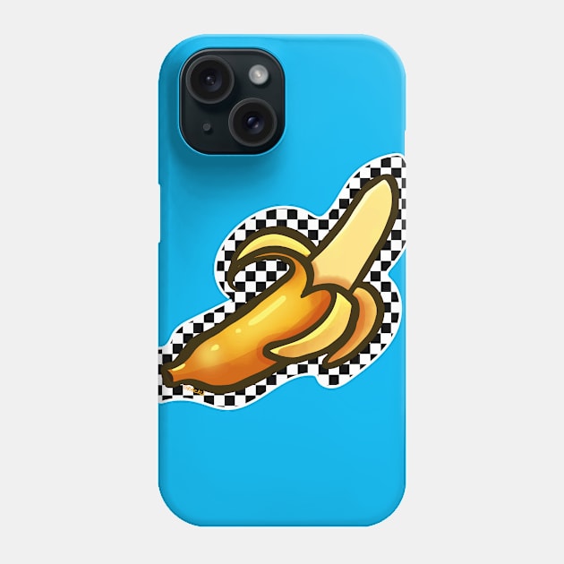 Checkerboard Banana Phone Case by Jan Grackle