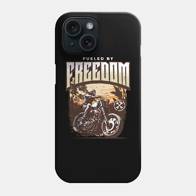 Fueled By Freedom Motorcycle Lover Phone Case by DetourShirts