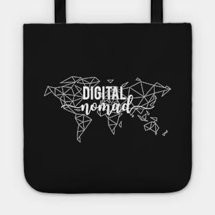 Digital nomad geometric world map Tote