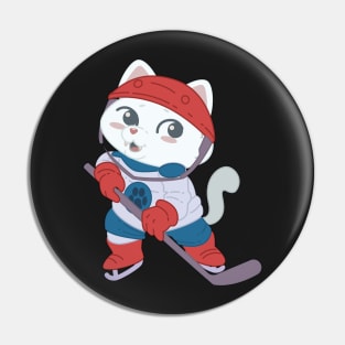 Hokey Cute Cat Player - Kids gift print Pin