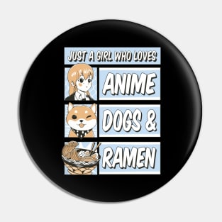 Anime Love, Dog Joy, Ramen Comfort Pin
