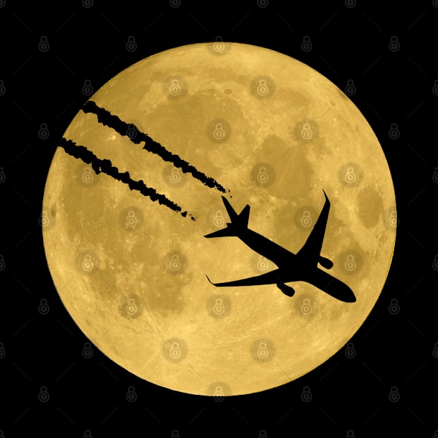 Airplane over the moon by Andreeastore  
