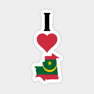 I Heart Mauritania Vertical I Love Mauritanian National Flag Map Magnet