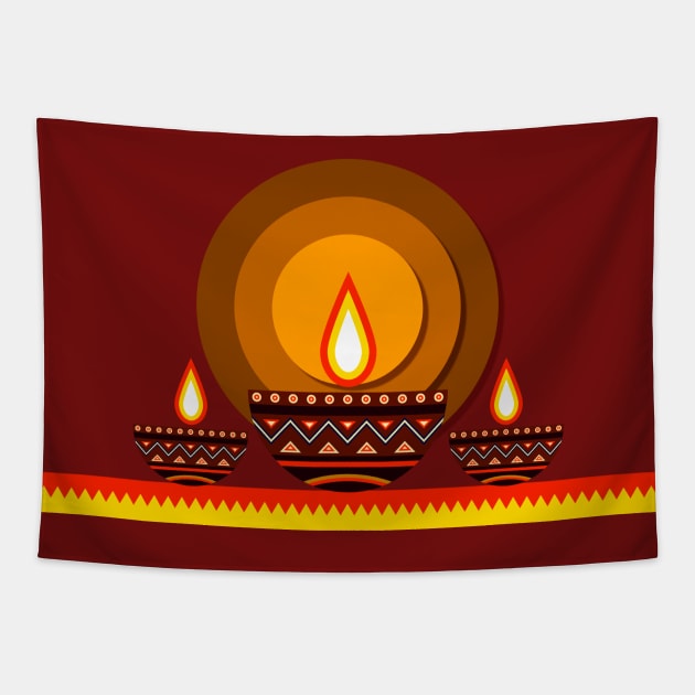 Diwali Festival Lights V1 Tapestry by Peter Awax