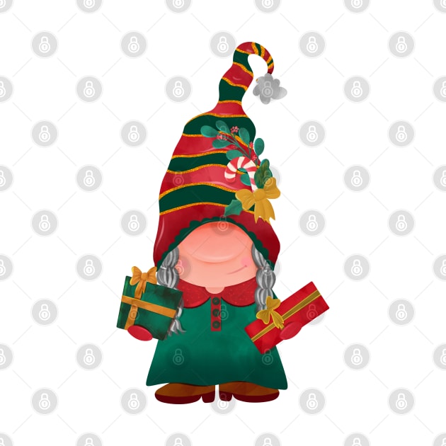 Cute Christmas gnome by PrintAmor