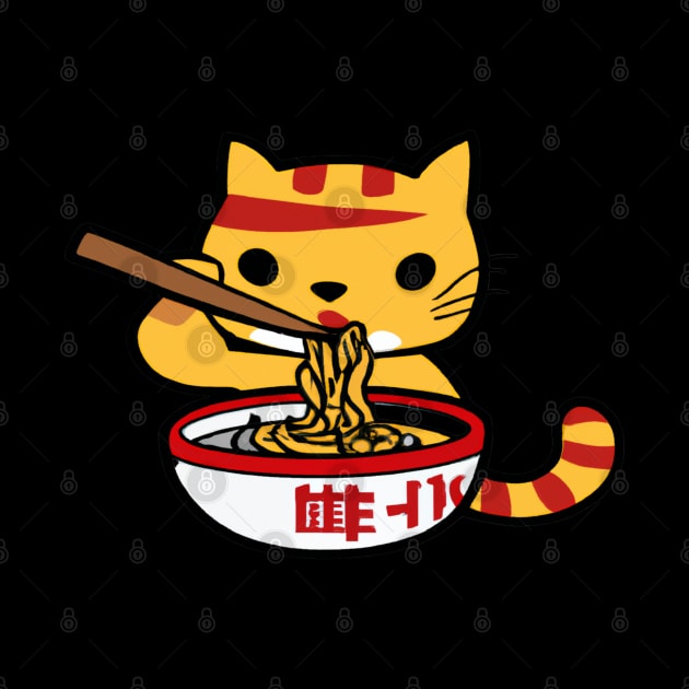 Cute cat eating ramen by 365inspiracji