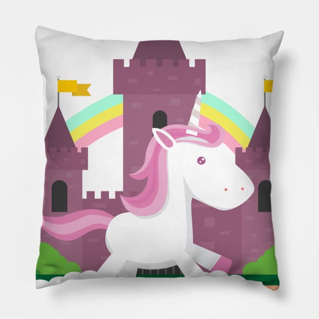 Funny Unicorn For Women Girls Pillow by macshoptee