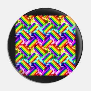 Rainbow Electric & Rainbow Rough Stripes Thatched Pin