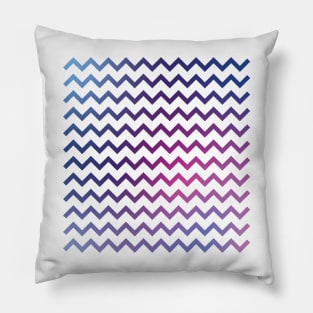 Chevron Stripes in Cool Blue Purple and Pink Gradient Pillow