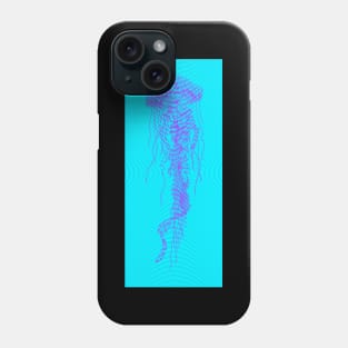 Spiral Jellyfish in Blue and Purple Phone Case