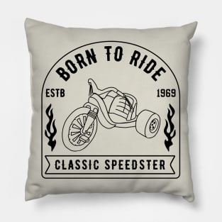 Classic Speedster Born To Ride Big Wheel Pillow