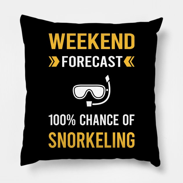 Weekend Forecast Snorkeling Snorkelling Snorkel Snorkeler Pillow by Bourguignon Aror