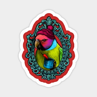 Bird Cameo: Plum Headed Parakeet (Thirsty Bird) Magnet