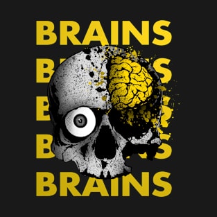 Brain Skull Yellow T-Shirt