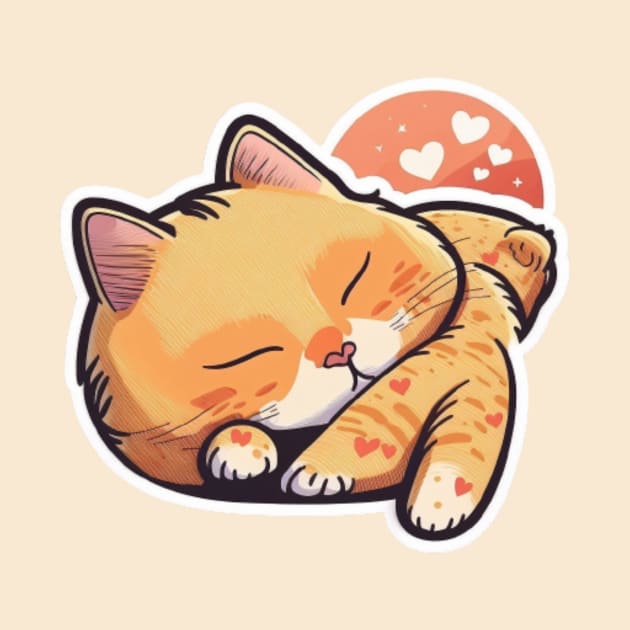 Sleepy Cat Valentine's Day by alanersia
