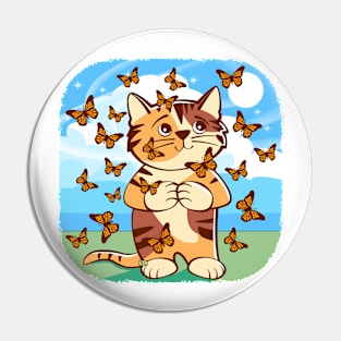 Kitten with Butterflies Pin