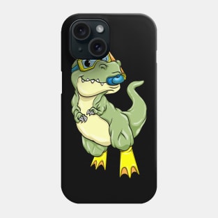 Dinosaurs at Diving with Swimming goggles Phone Case