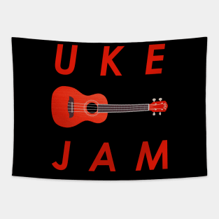 Uke Jam - Red Ukulele Tapestry