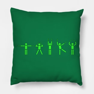 Taiko People green w border Pillow