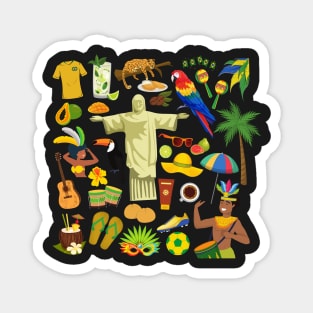 Brazil Travel Icons Magnet