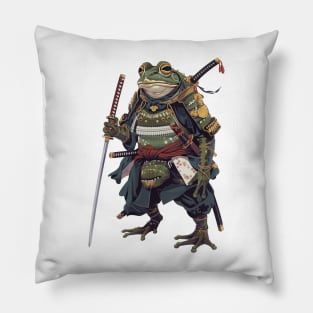 Samurai Frog with Katana Pillow