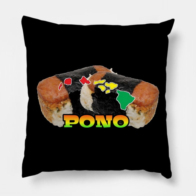 Hawaii Hawaiian t-shirt designs musubi Pillow by Coreoceanart