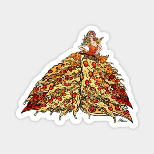 Pizza Peacock Mermaid Dress Magnet