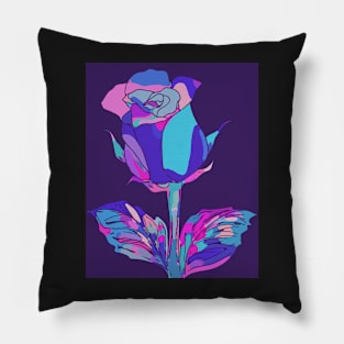 Rose Purple Pop Art Pillow