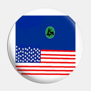 Sporty USA Design on White Background Pin