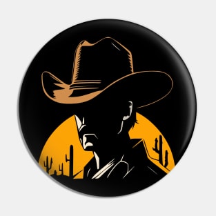 Western Silhouette- Cowboy Pin