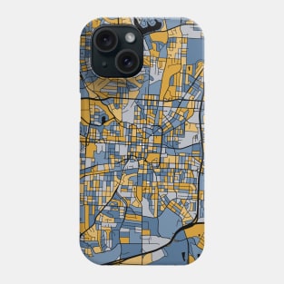 Greensboro Map Pattern in Blue & Gold Phone Case