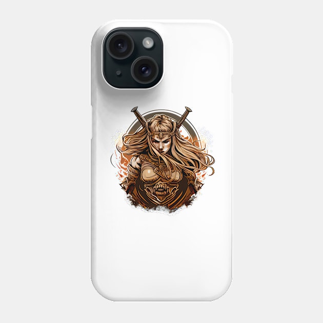 Shield-maiden or Shieldmaiden Emblem Phone Case by MLArtifex