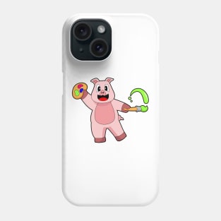 Pig Painting Paint brush Color Phone Case