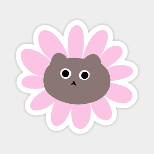 Strange cat in a pink flower Magnet