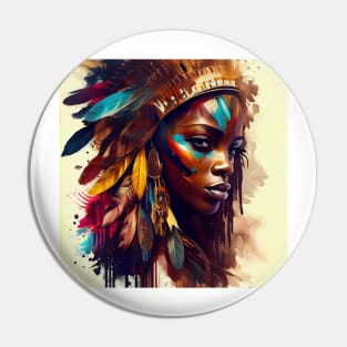 Powerful African Warrior Woman #5 Pin