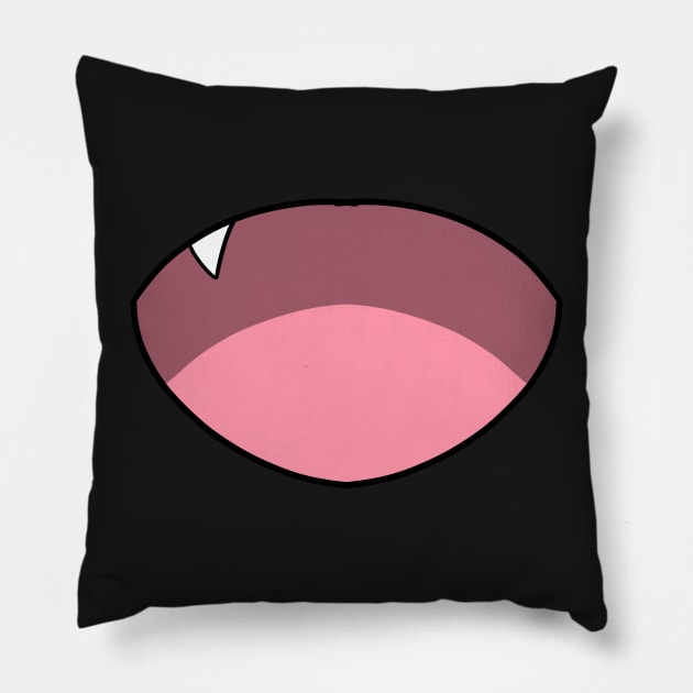 Anime Cute mouth with fang - Face Mask Pillow by PorinArt