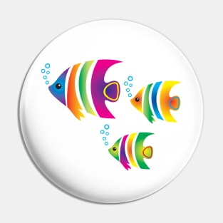 Funny fish. Flock of colorful fish Pin