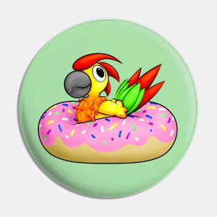 Parrot in a donut Pin