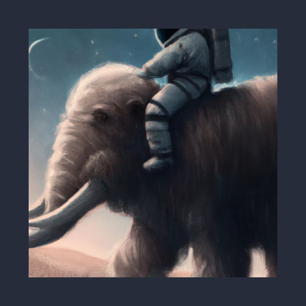 Astronaut Rides a Wooly Mammoth by Star Scrunch