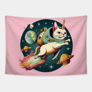 Catstronaut Magical Cat In Space Caticorn Lovers Fairy Tale Cat Tapestry