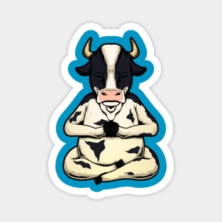 cow yoga animal cute and funny meditation Magnet