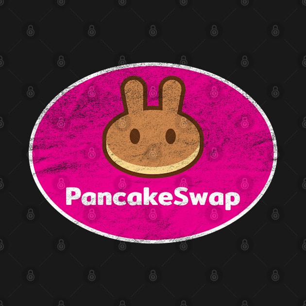 PancakeSwap CAKE Crypto Coin Magenta Vintage Oval by TGKelly