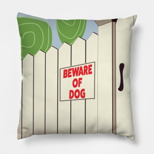 Beware Of Dog Pillow