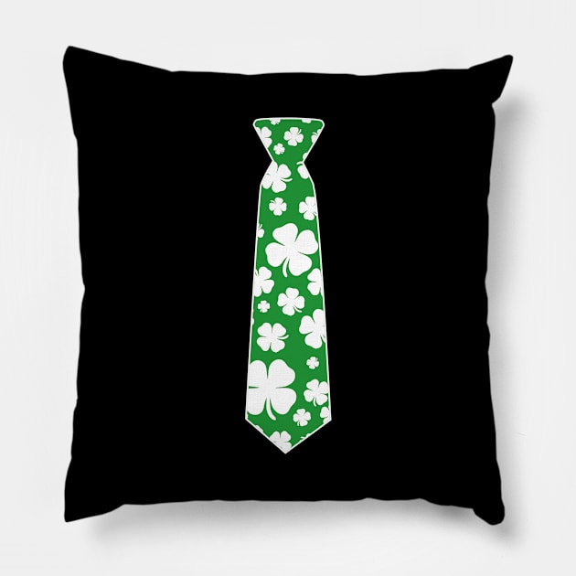 Irish Shamrock Clover Tie Funny St Patricks Day Pillow by trendingoriginals