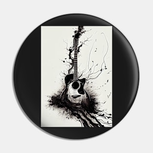 B&W Guitar Dreams Pin