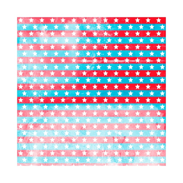 Red white and blue stars and stripes in an Americana tribute by pickledpossums