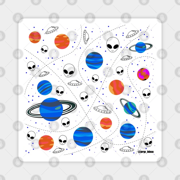 Alien playground ecopop pattern Magnet by jorge_lebeau