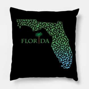 Florida State Outline Maze & Labyrinth Pillow