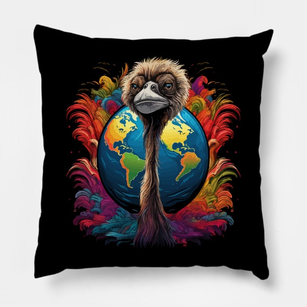 Ostrich Earth Day Pillow by JH Mart