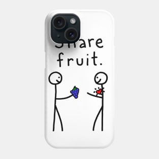 Stick Figures Share Fruit Phone Case